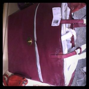 Wine colored deep big coach purse brand new